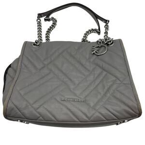 Michael Kors Kathy Quilted Grey Shoulder Bag